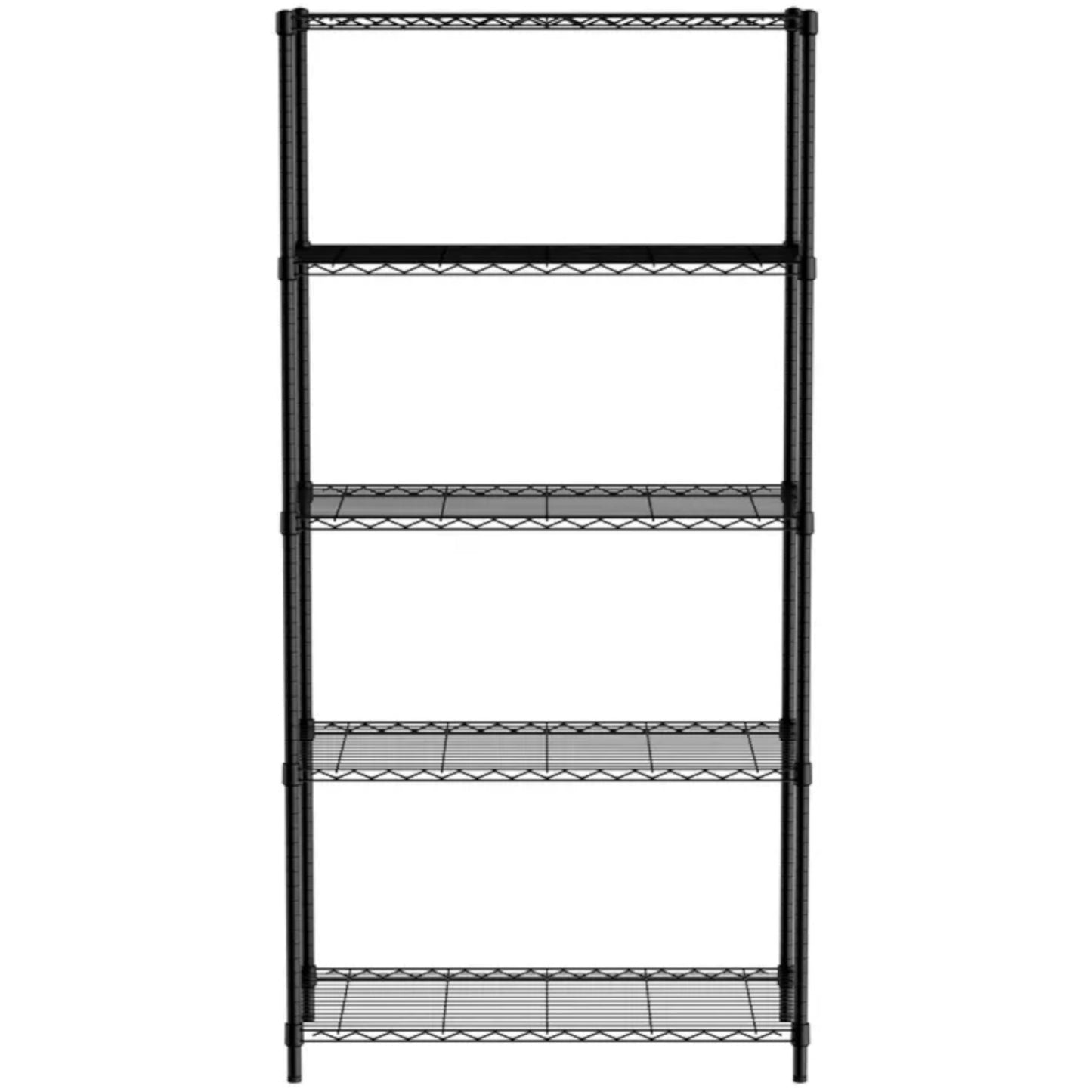 Industrial Shelving – 5-shelf screwed warehouse shelf, black, 91x45x183 cm - Carlat