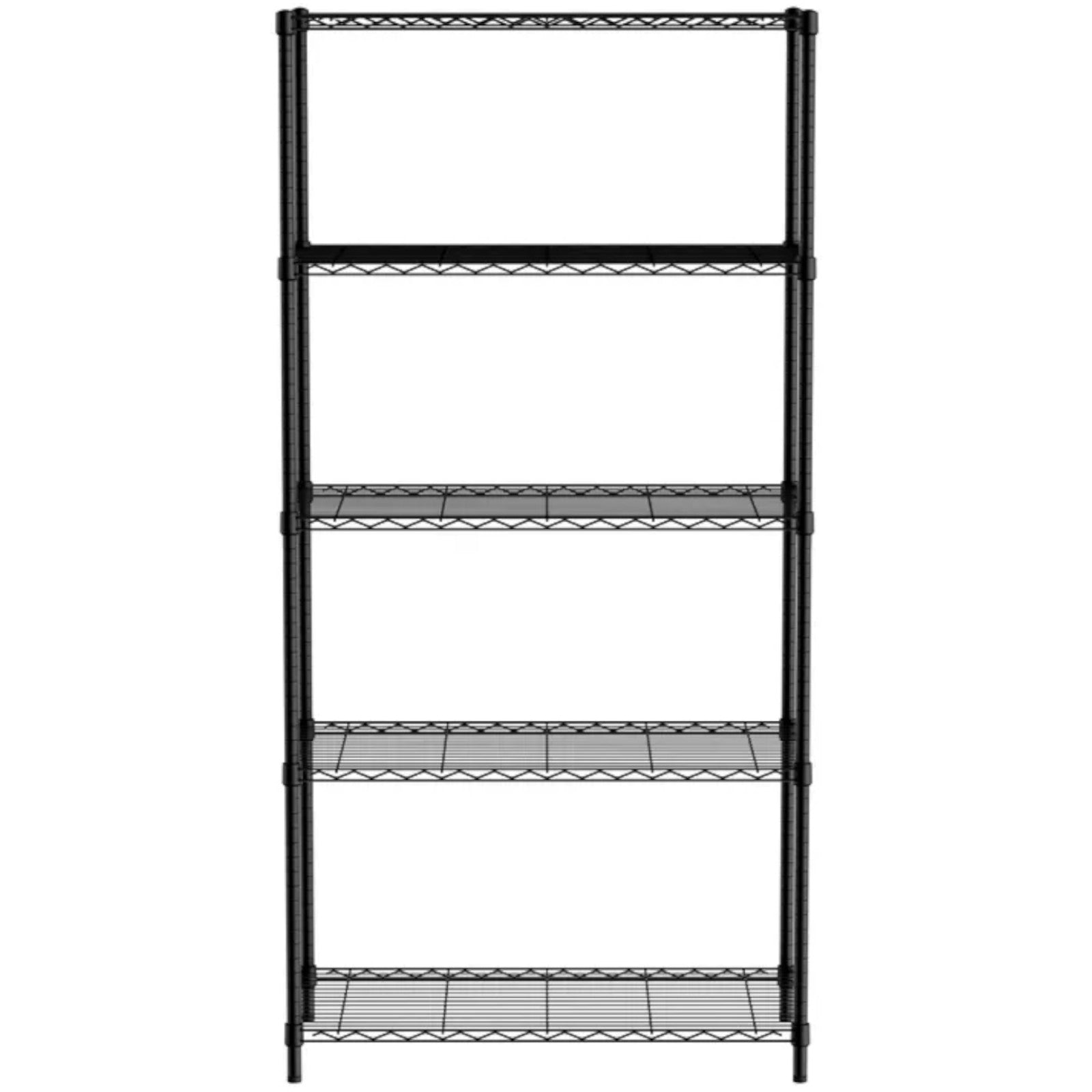 Industrial Shelving – 5-shelf screwed warehouse shelf, black, 91x45x183 cm - Carlat