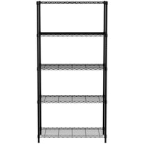Industrial Shelving – 5-shelf screwed warehouse shelf, black, 91x45x183 cm - Carlat