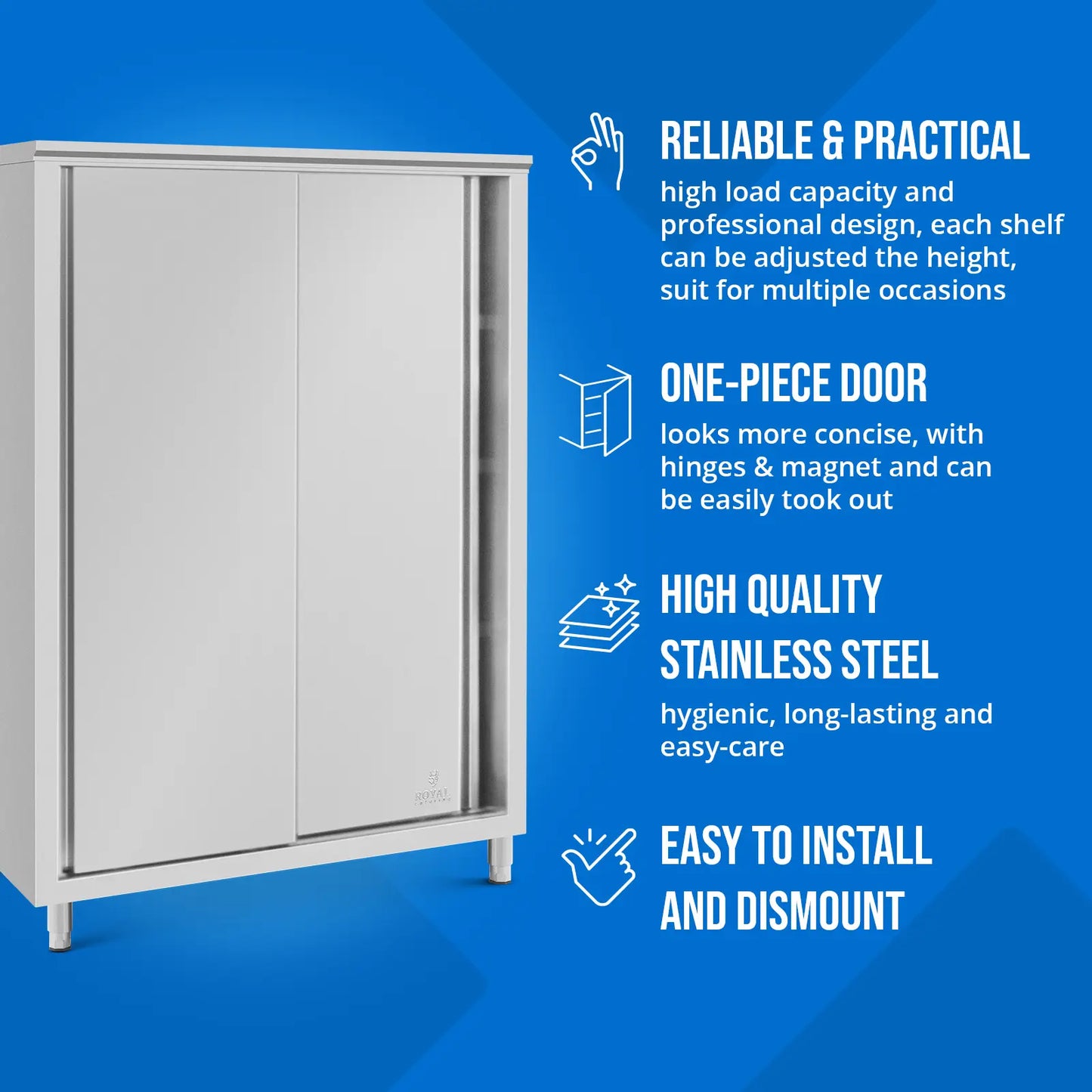 Industrial Shelving – Catering cabinet with sliding doors STEEL 120 - Carlat