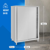 Industrial Shelving – Catering cabinet with sliding doors STEEL 120 - Carlat