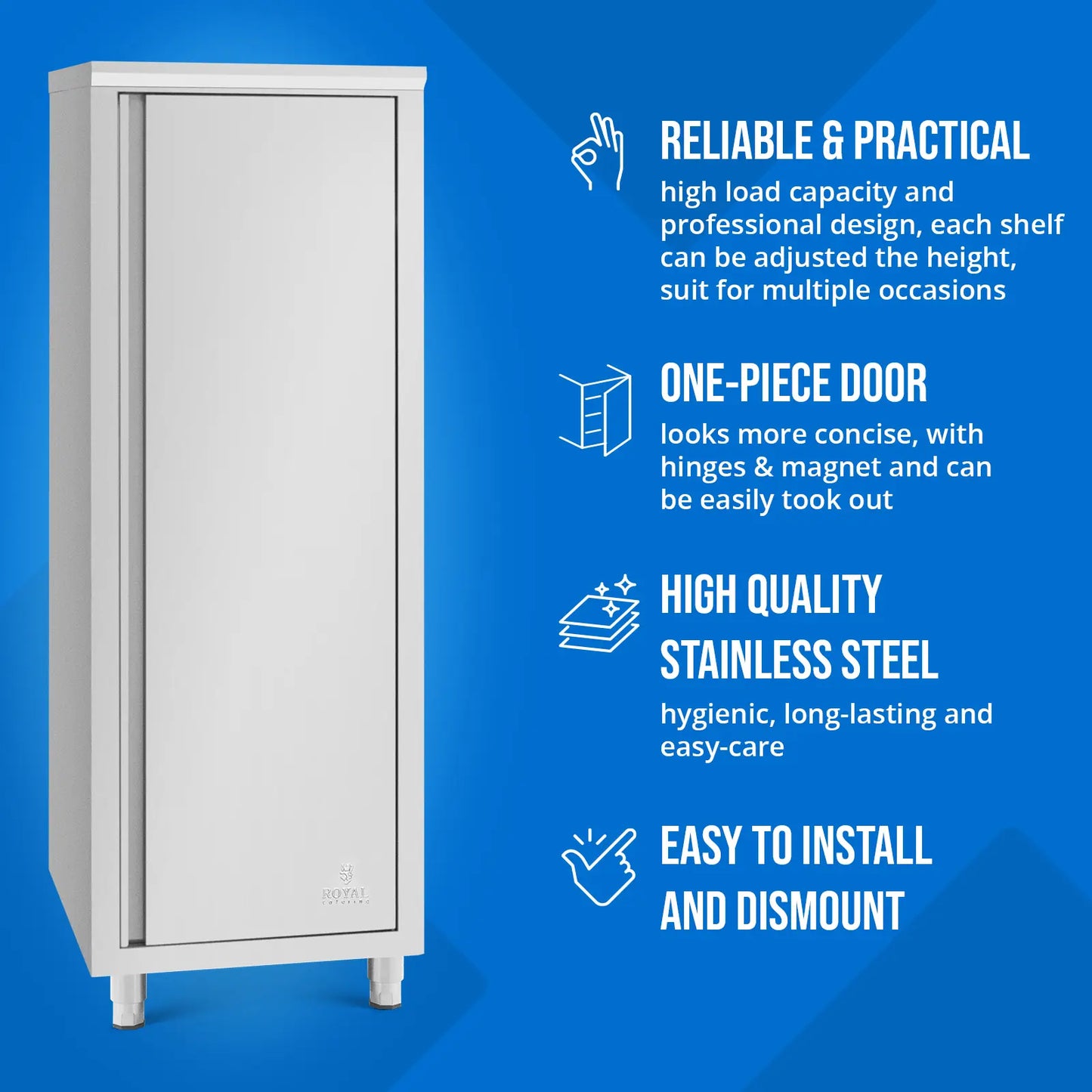 Industrial Shelving – Catering cupboard for dishes, 3 shelves, STEEL, - Carlat