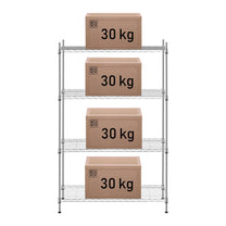 Industrial Shelving – Chrome-plated openwork wire warehouse shelf 137x90x35cm up - Carlat