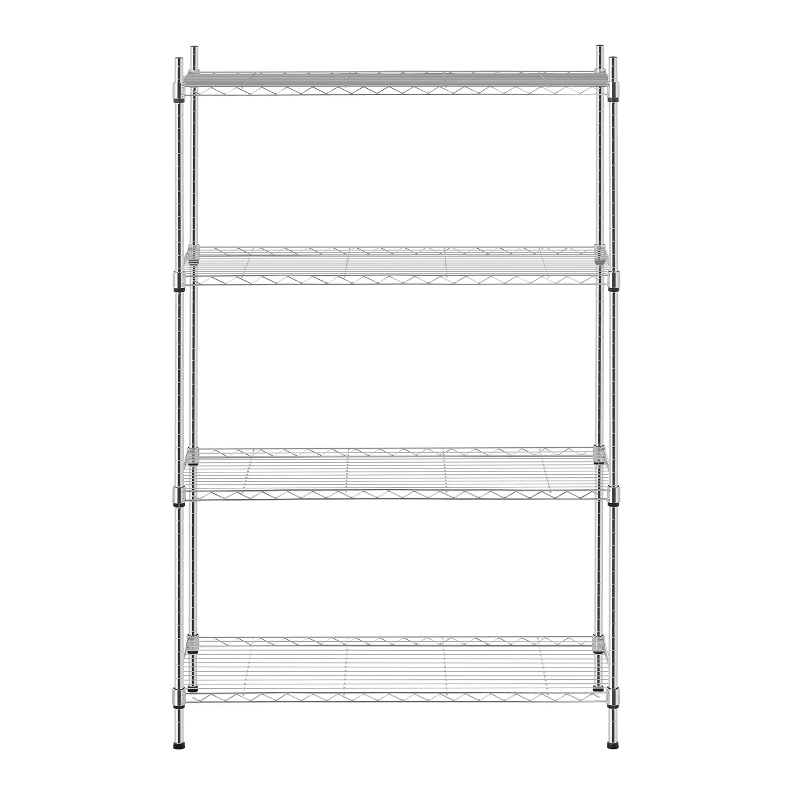Industrial Shelving – Chrome-plated openwork wire warehouse shelf 137x90x35cm up - Carlat
