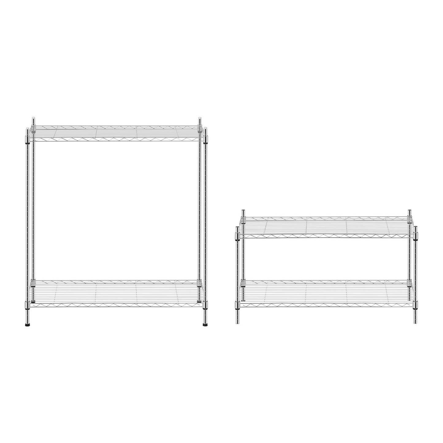 Industrial Shelving – Chrome-plated openwork wire warehouse shelf 137x90x35cm up - Carlat