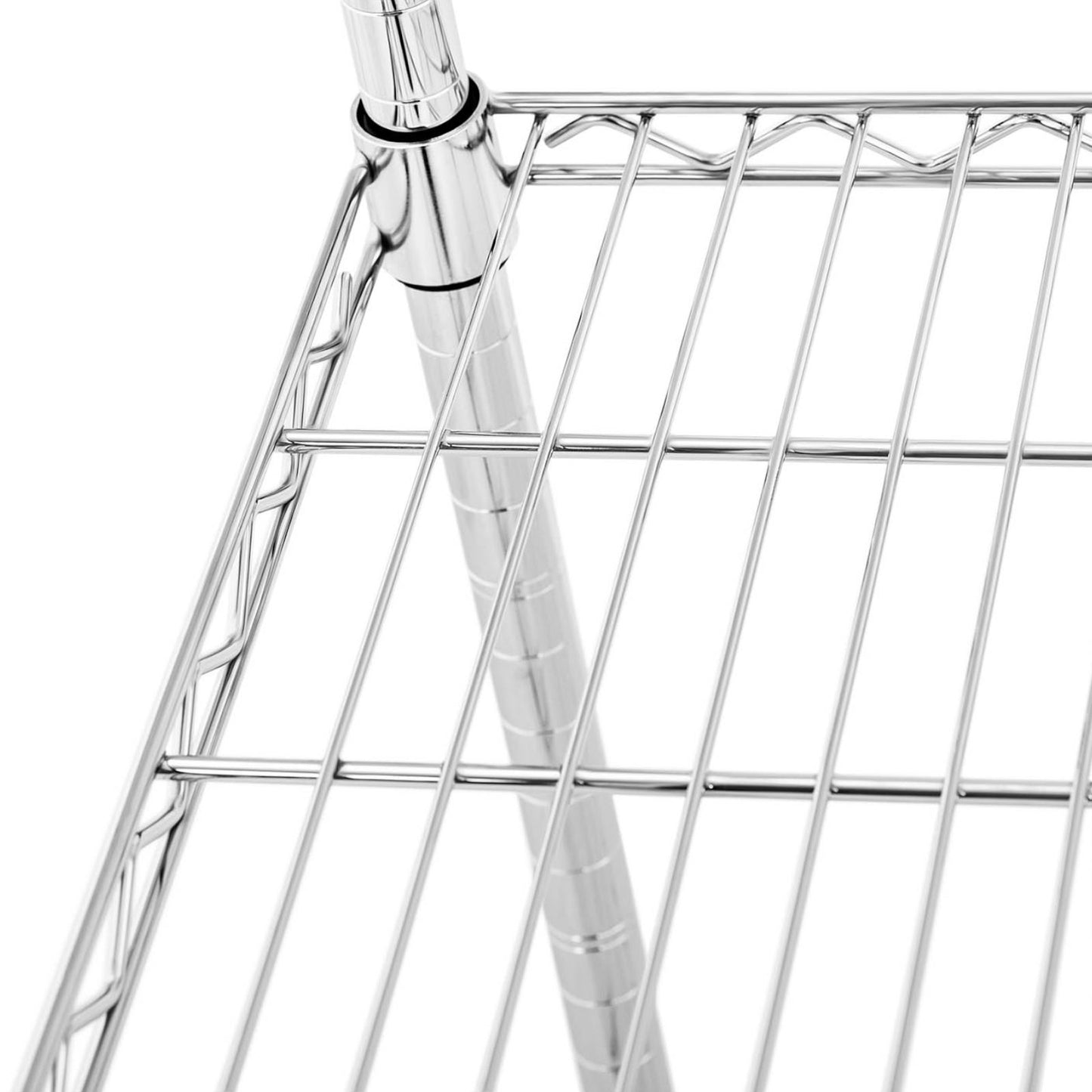 Industrial Shelving – Chrome-plated workshop shelf, 4 openwork shelves, up - Carlat