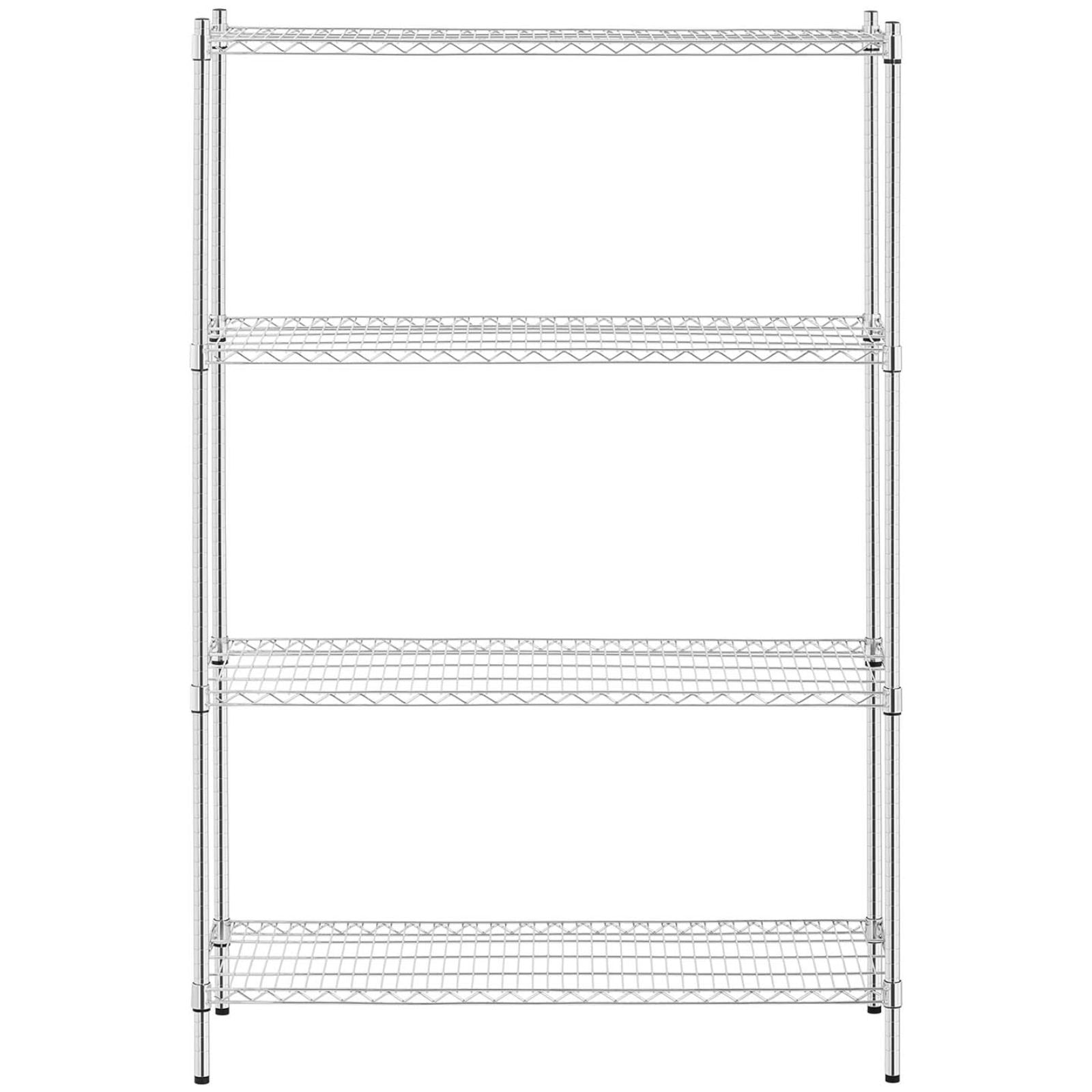 Industrial Shelving – Chrome-plated workshop shelf, 4 openwork shelves, up - Carlat