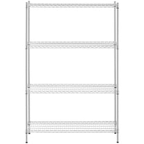 Industrial Shelving – Chrome-plated workshop shelf, 4 openwork shelves, up - Carlat