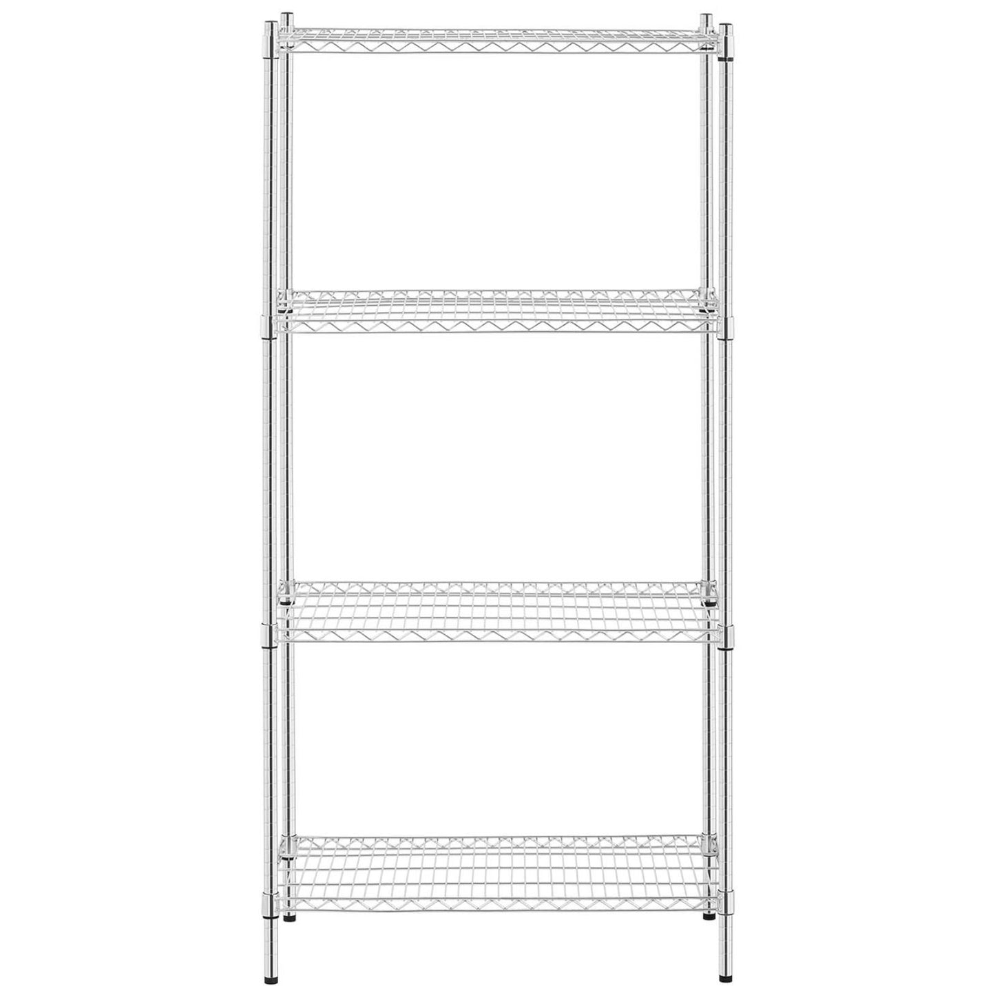 Industrial Shelving – Chrome-plated workshop shelf, 4 wire shelves, up - Carlat