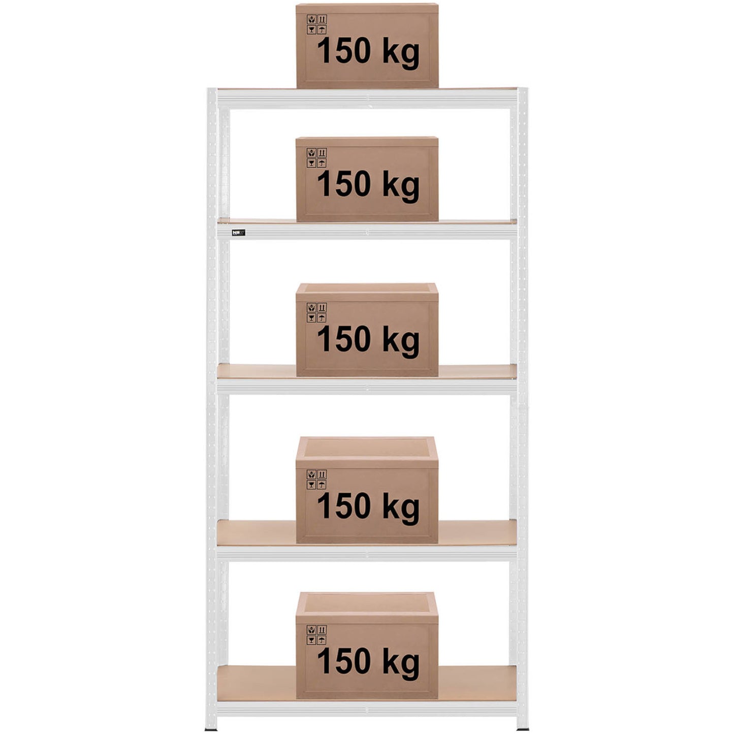 Industrial Shelving – Metal warehouse shelf 5 shelves 750 kg - Carlat