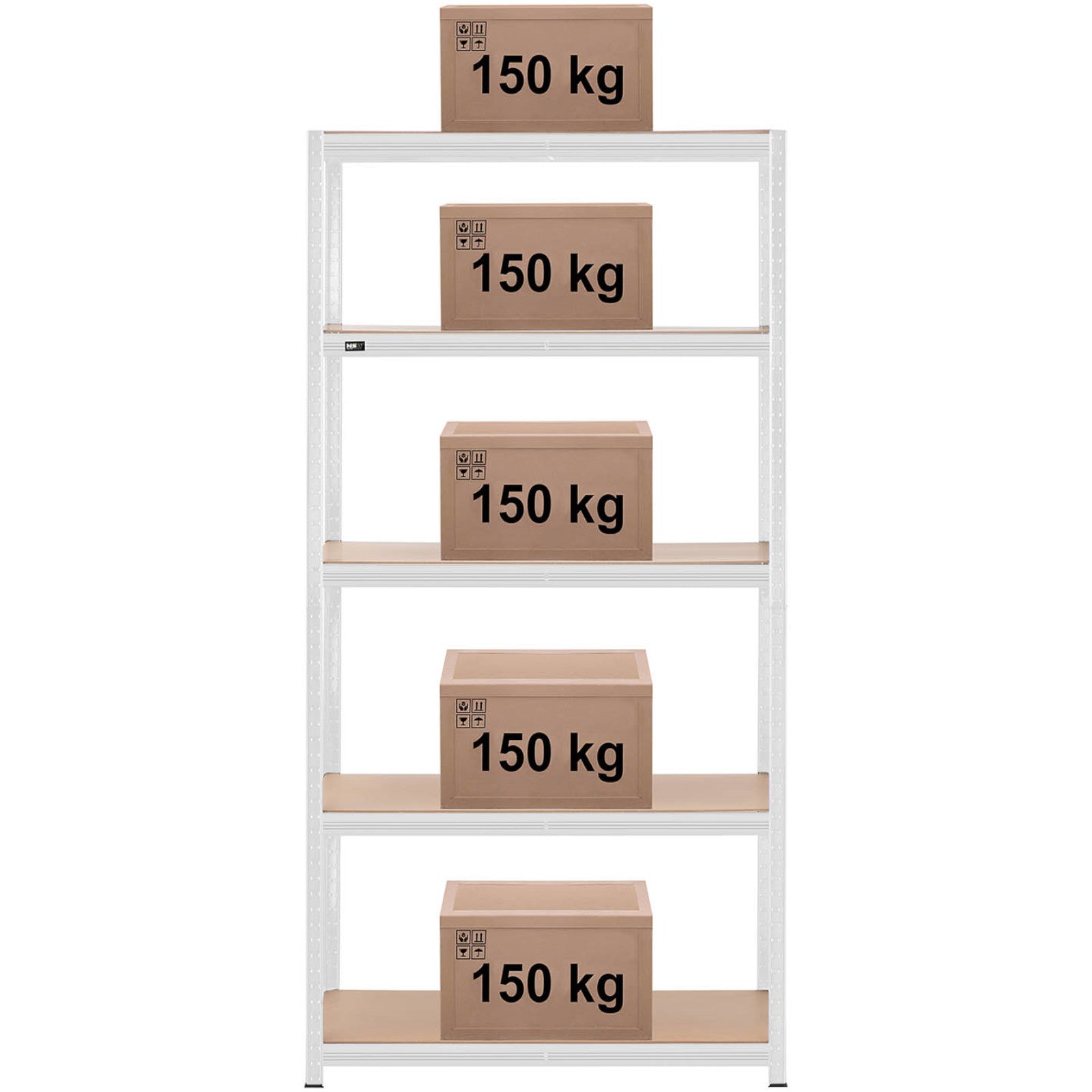 Industrial Shelving – Metal warehouse shelf 5 shelves 750 kg - Carlat