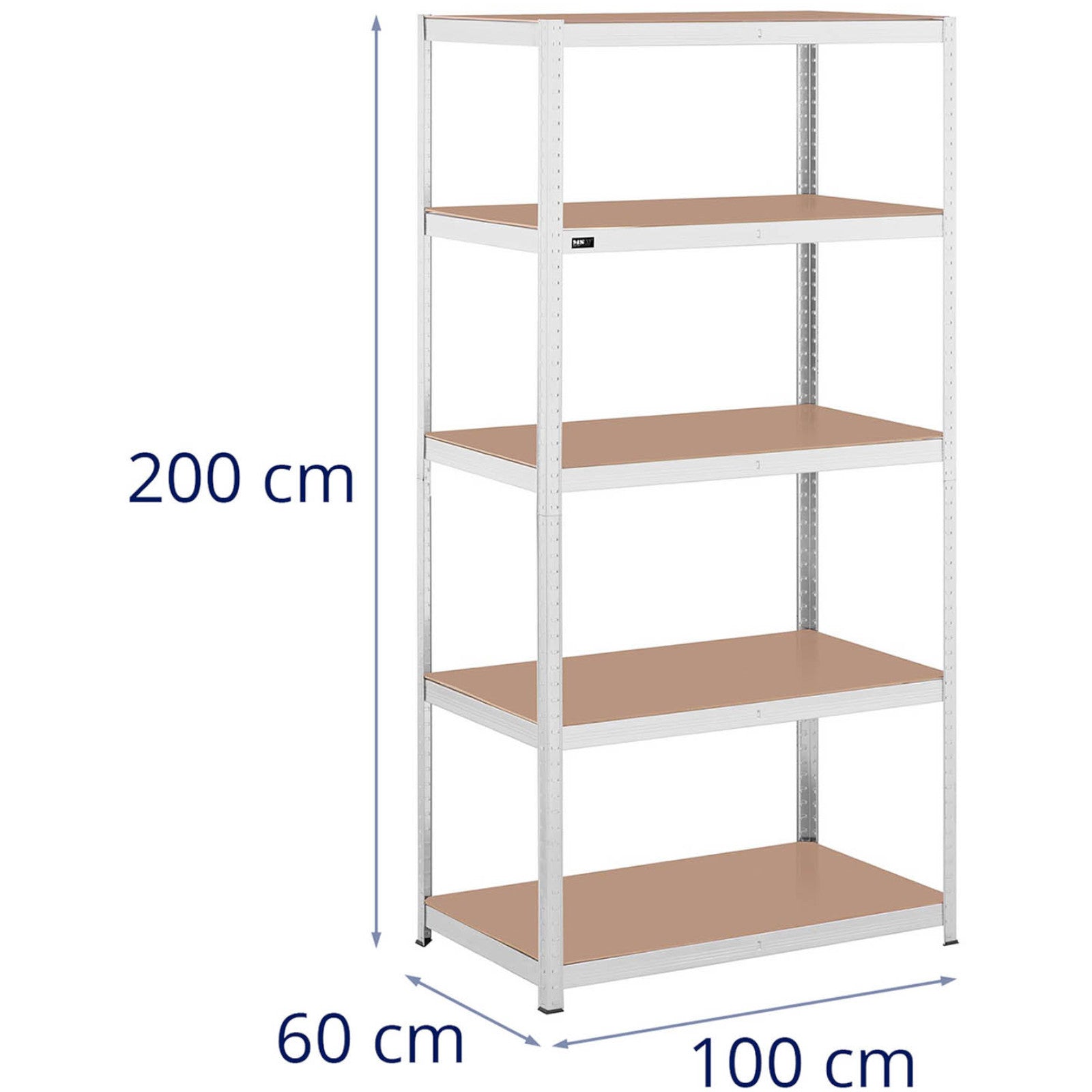 Industrial Shelving – Metal warehouse shelf 5 shelves 750 kg - Carlat