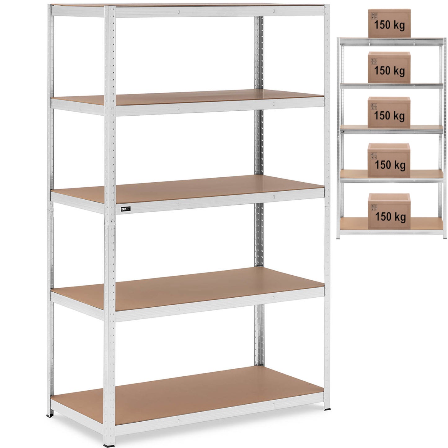 Industrial Shelving – Metal warehouse shelf 5 shelves 750 kg - Carlat