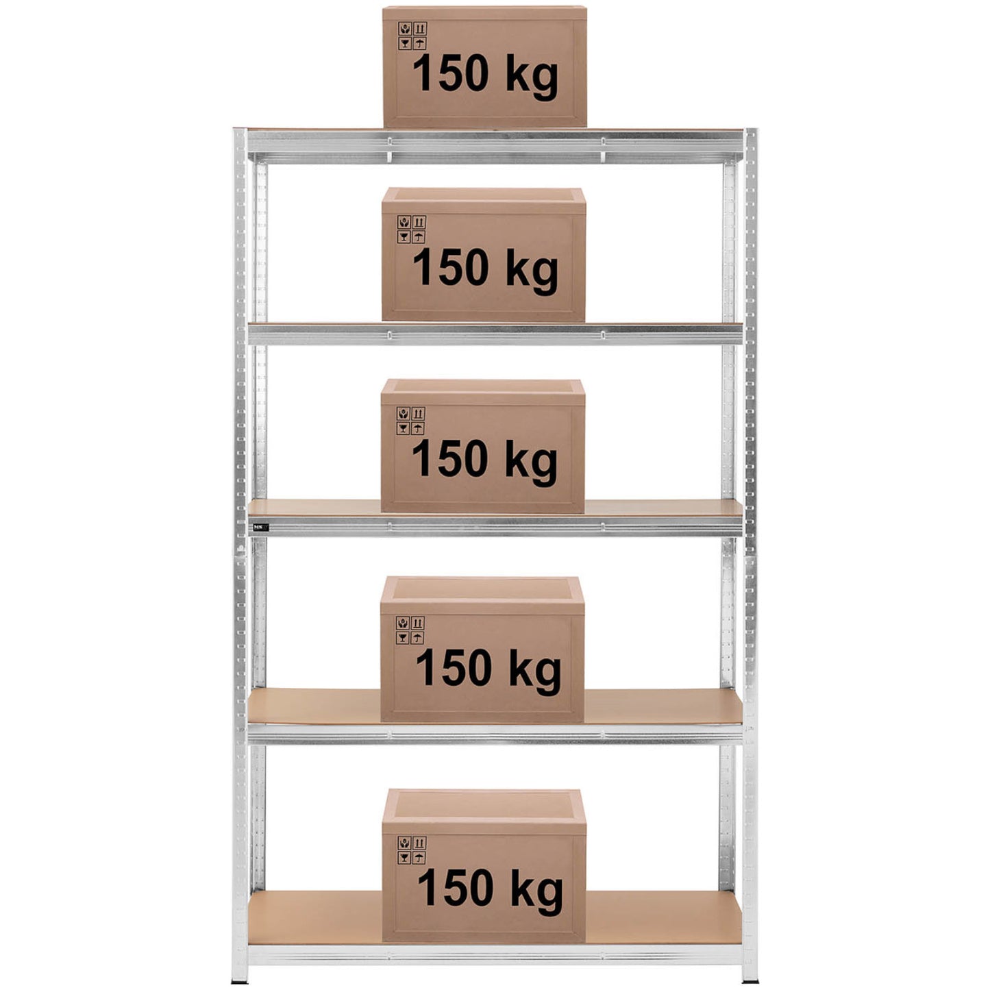 Industrial Shelving – Metal warehouse shelf 5 shelves 750 kg - Carlat