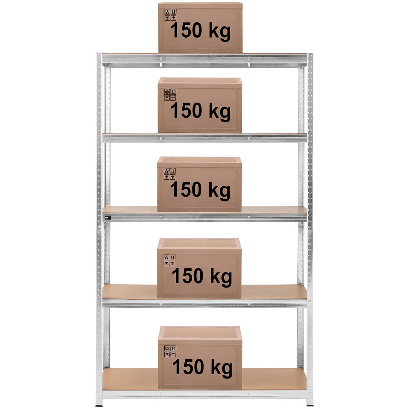 Industrial Shelving – Metal warehouse shelf 5 shelves 750 kg - Carlat