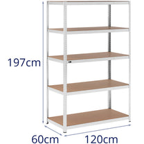 Industrial Shelving – Metal warehouse shelf 5 shelves 750 kg - Carlat