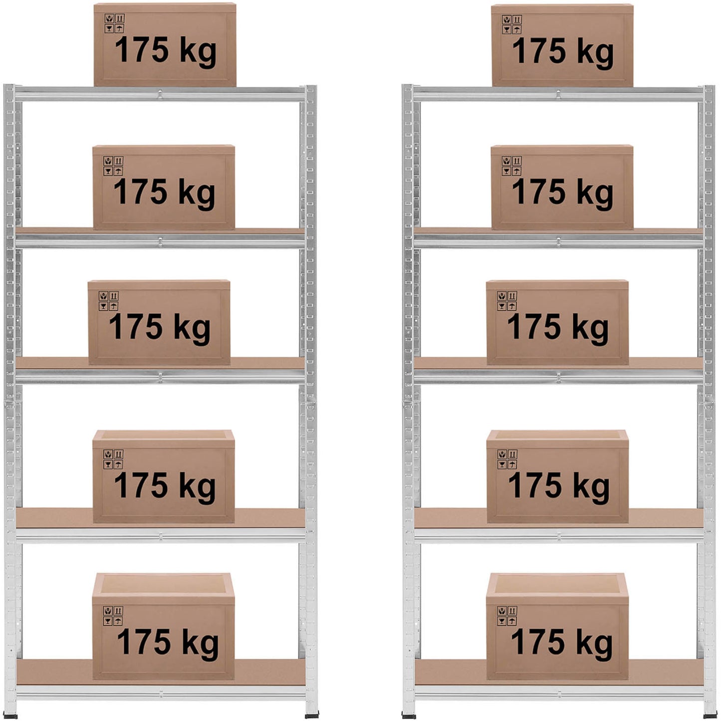 Industrial Shelving – Metal warehouse shelf 5 shelves 750 kg - Carlat