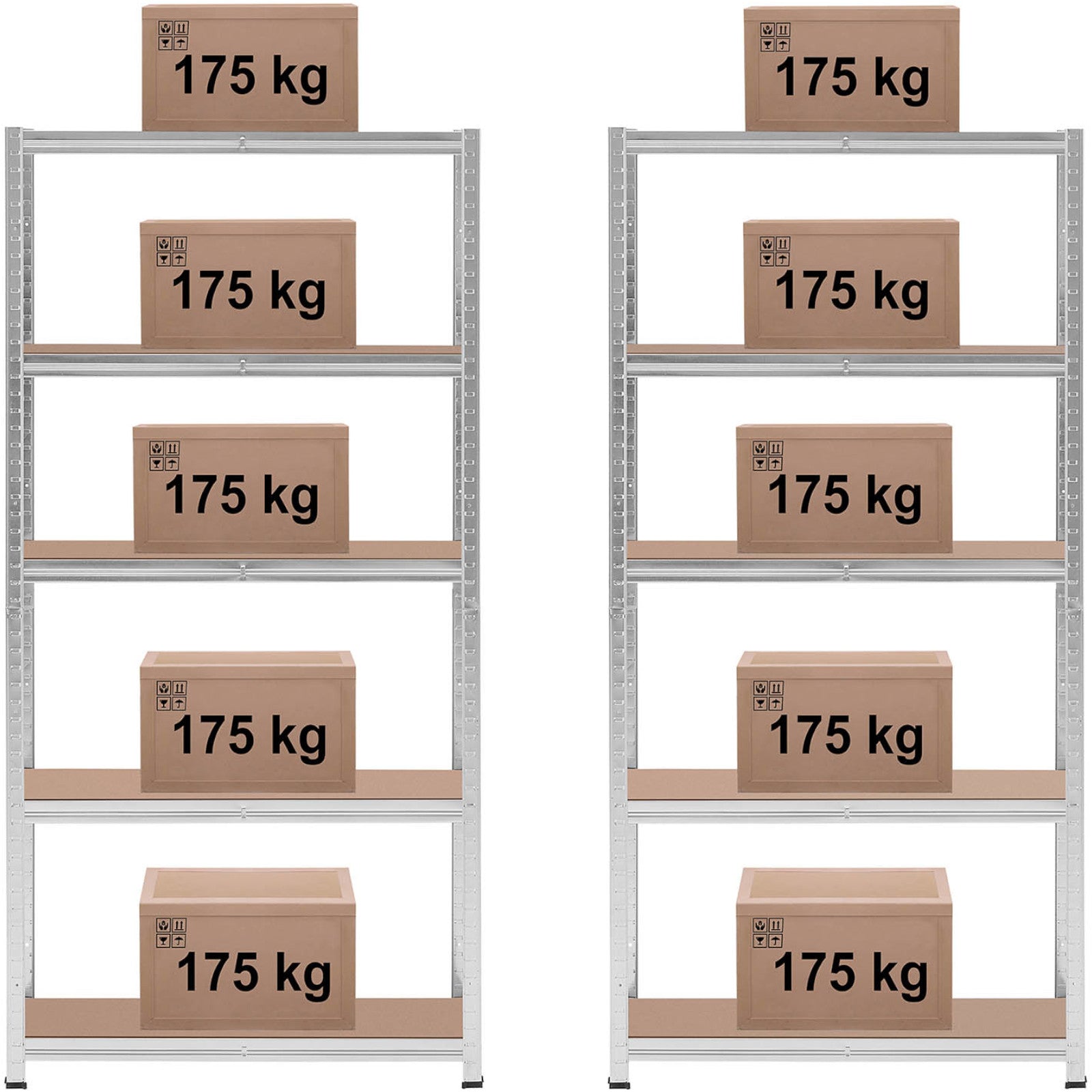 Industrial Shelving – Metal warehouse shelf 5 shelves 750 kg - Carlat