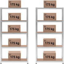 Industrial Shelving – Metal warehouse shelf 5 shelves 750 kg - Carlat