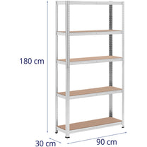 Industrial Shelving – Metal warehouse shelf 5 shelves 750 kg - Carlat