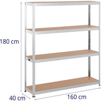 Industrial Shelving – Metal warehouse shelf 5 shelves 750 kg - Carlat
