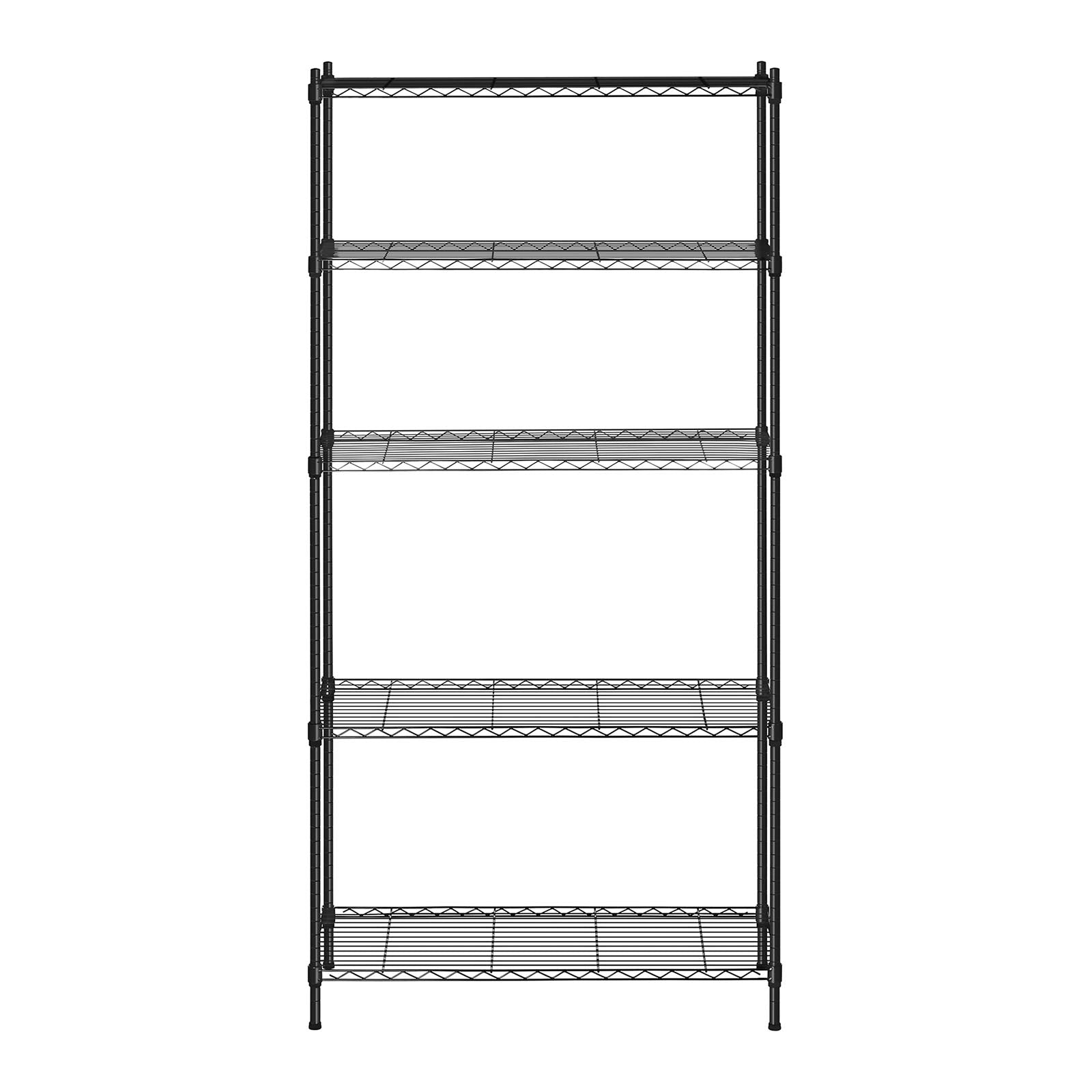 Industrial Shelving – Openwork wire warehouse rack, black, 180x90x35cm, up - Carlat
