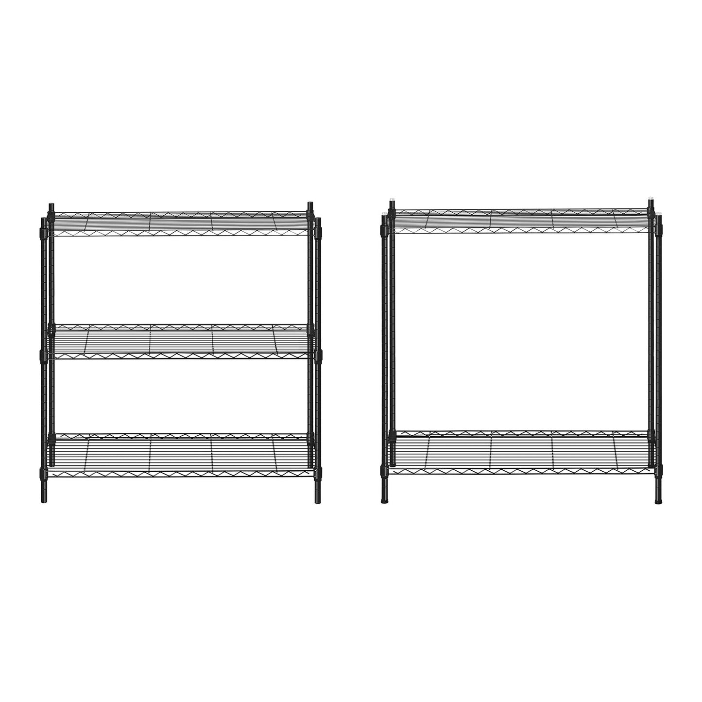 Industrial Shelving – Openwork wire warehouse rack, black, 180x90x35cm, up - Carlat