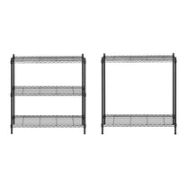 Industrial Shelving – Openwork wire warehouse rack, black, 180x90x35cm, up - Carlat