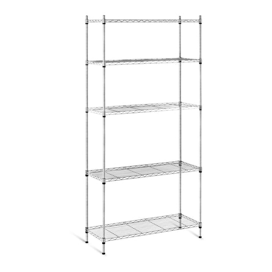 Industrial Shelving – Openwork wire warehouse rack, gray color, 180x90x35cm, - Carlat