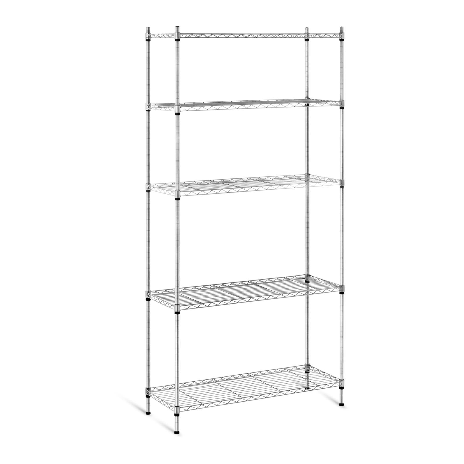 Industrial Shelving – Openwork wire warehouse rack, gray color, 180x90x35cm, - Carlat