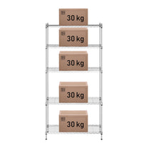 Industrial Shelving – Openwork wire warehouse rack, gray color, 180x90x35cm, - Carlat