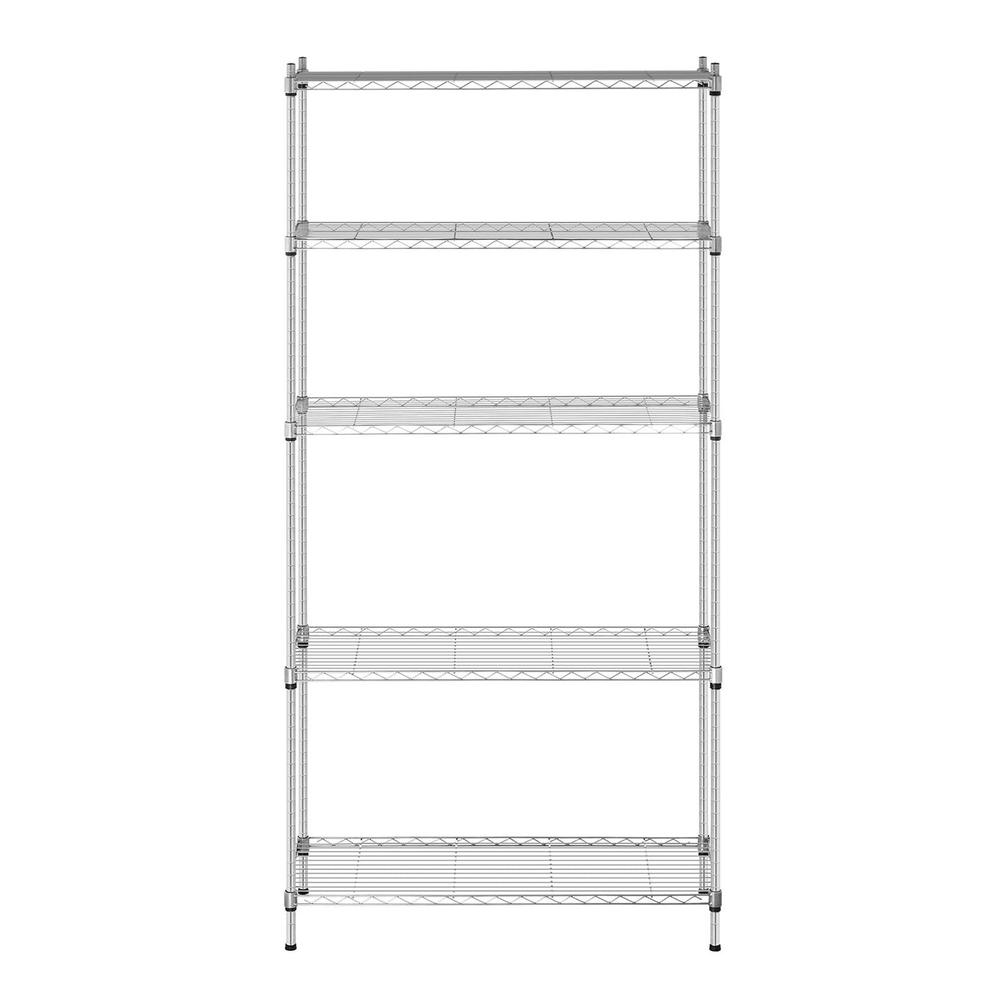 Industrial Shelving – Openwork wire warehouse rack, gray color, 180x90x35cm, - Carlat