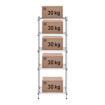 Industrial Shelving – Openwork wire warehouse rack, gray color, 180x90x35cm, - Carlat