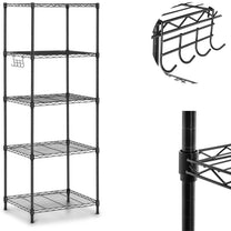 Industrial Shelving – Openwork wire warehouse rack with 5 shelves - Carlat