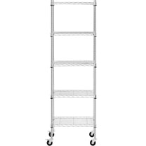 Industrial Shelving – Openwork wire warehouse shelf on wheels, 5 - Carlat