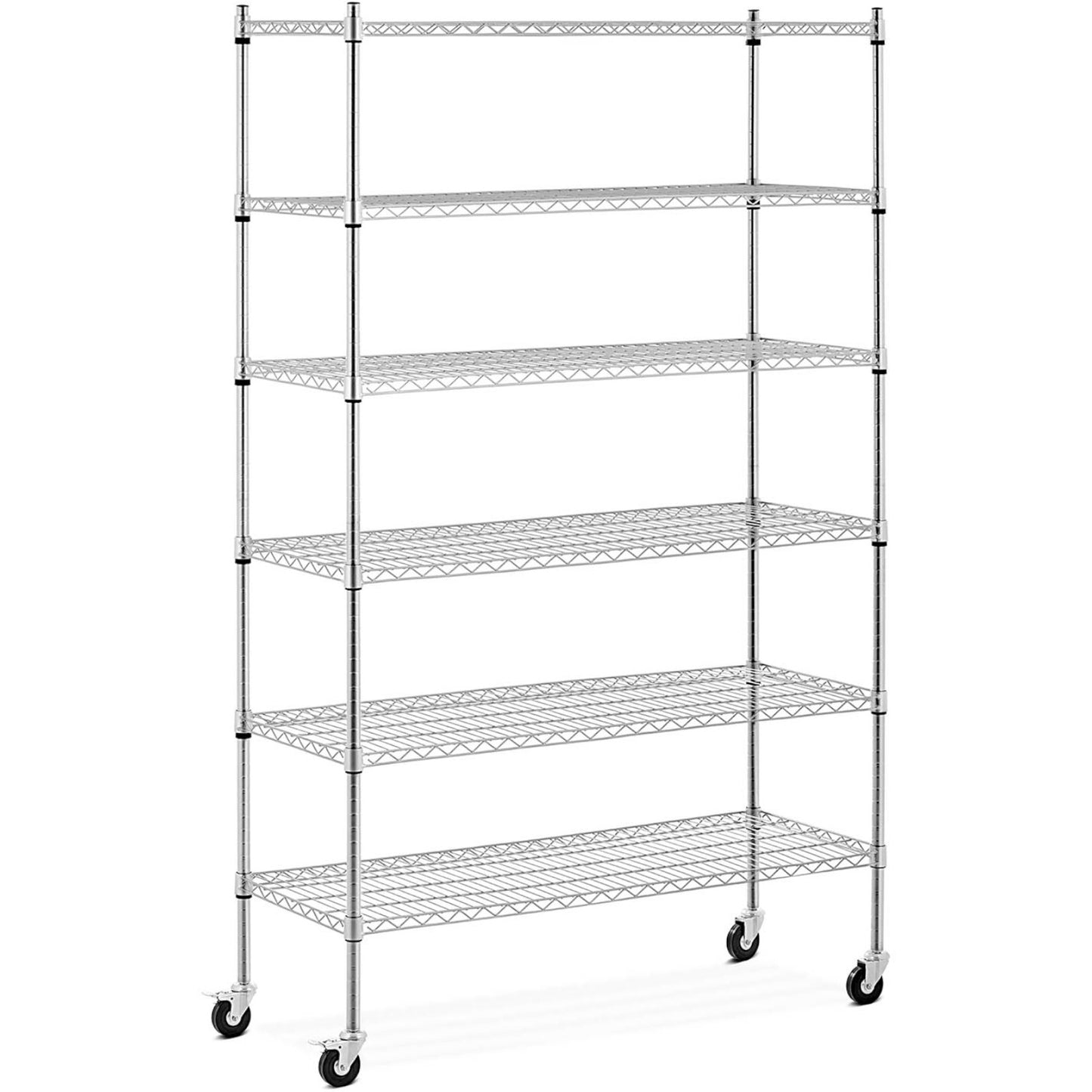 Industrial Shelving – Openwork wire warehouse shelf on wheels, 6 - Carlat