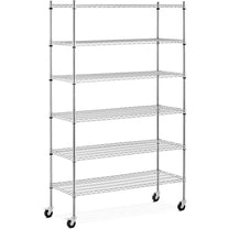 Industrial Shelving – Openwork wire warehouse shelf on wheels, 6 - Carlat