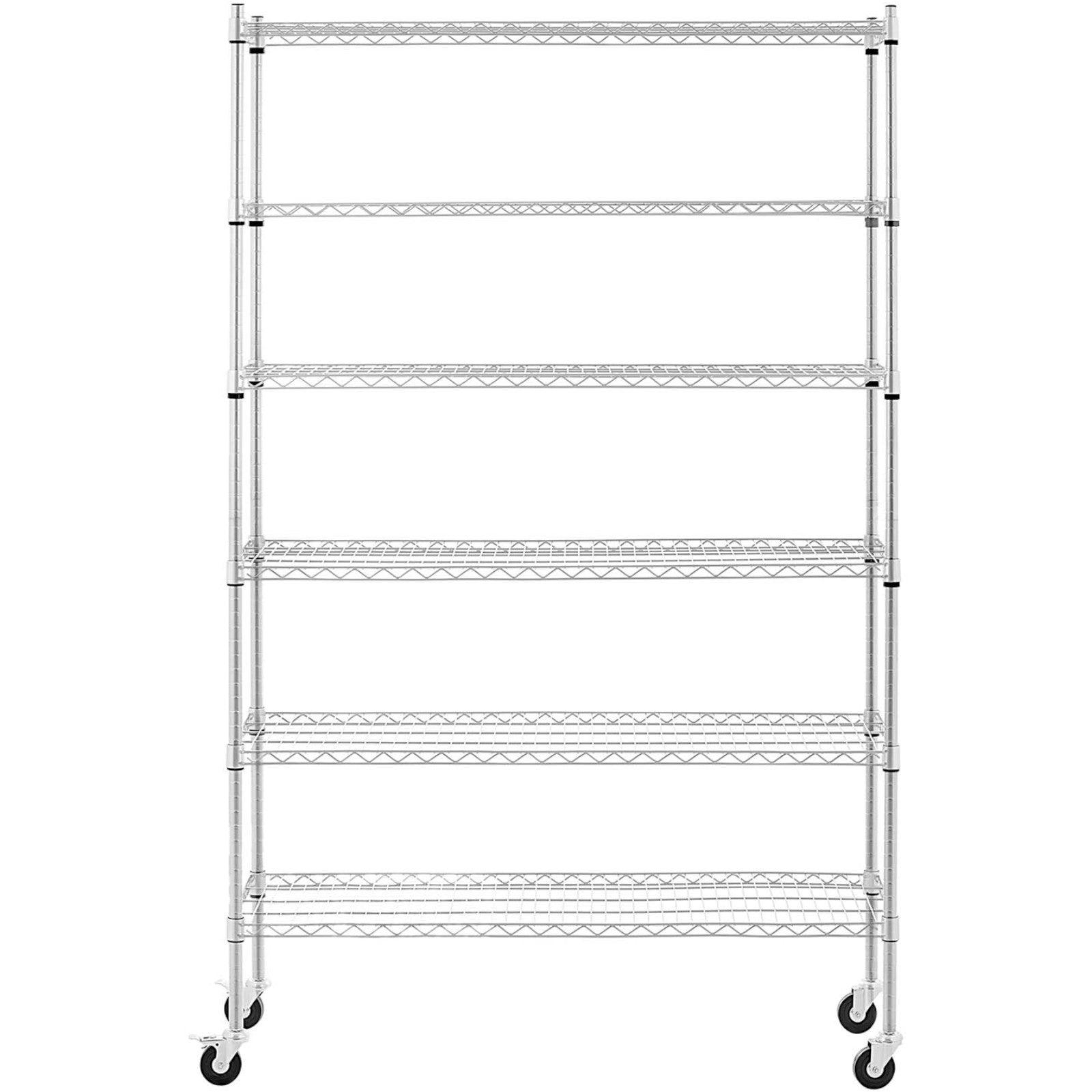 Industrial Shelving – Openwork wire warehouse shelf on wheels, 6 - Carlat