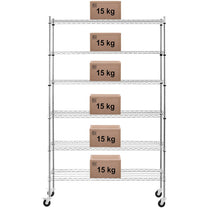 Industrial Shelving – Openwork wire warehouse shelf on wheels, 6 - Carlat