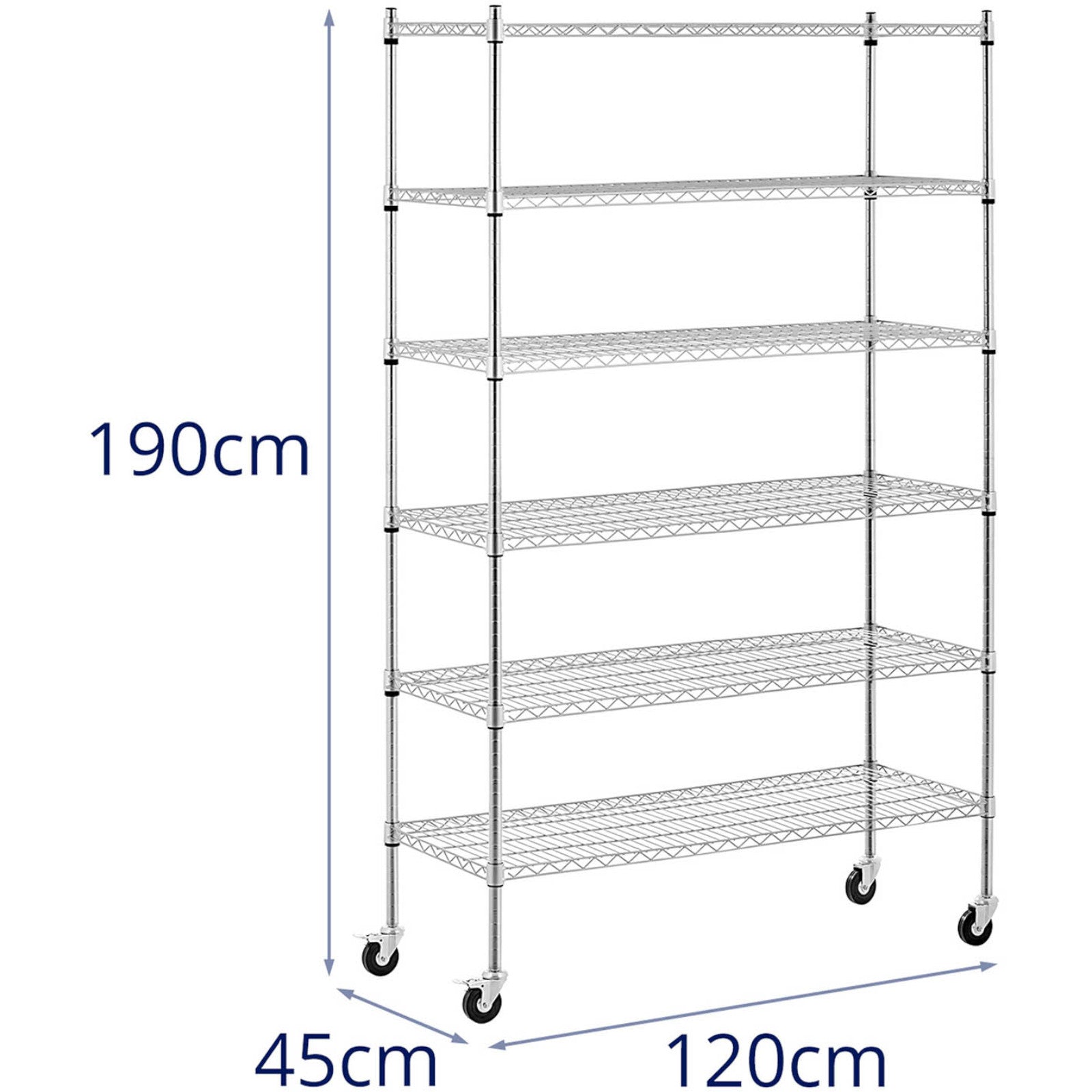 Industrial Shelving – Openwork wire warehouse shelf on wheels, 6 - Carlat
