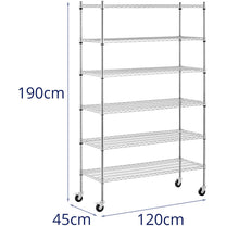Industrial Shelving – Openwork wire warehouse shelf on wheels, 6 - Carlat