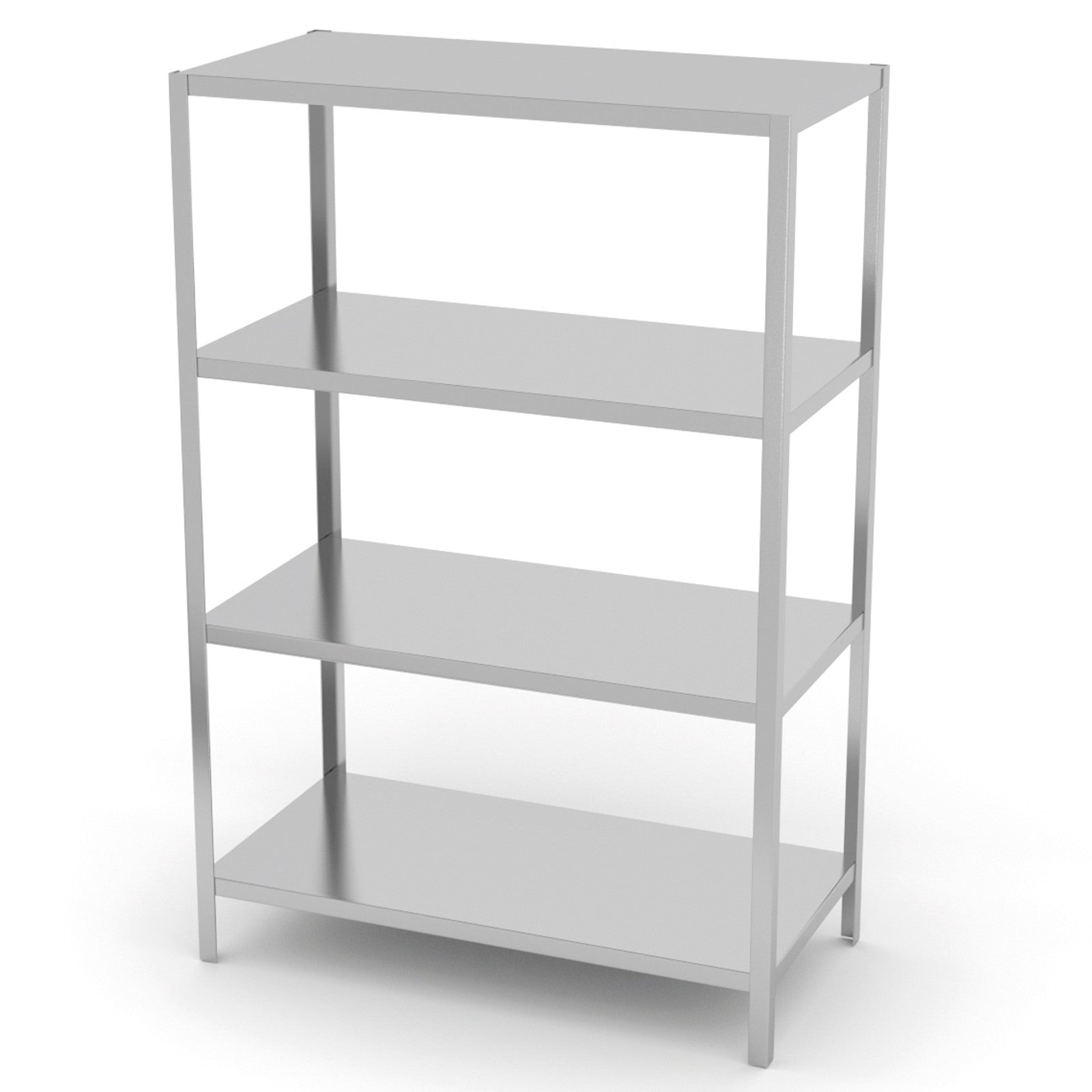 Industrial Shelving – Stainless steel catering warehouse shelf, 4 full - Carlat