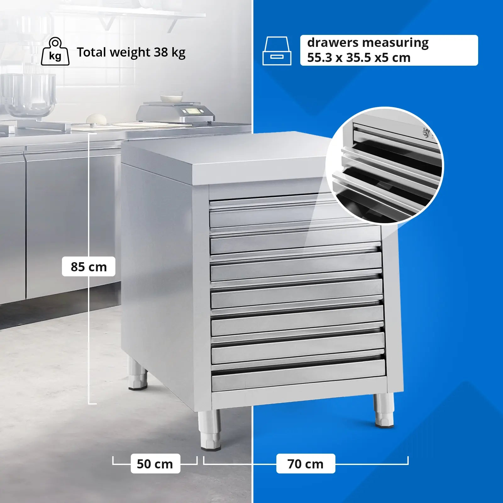 Industrial Shelving – Steel catering cabinet for pizza dough, 7 - Carlat