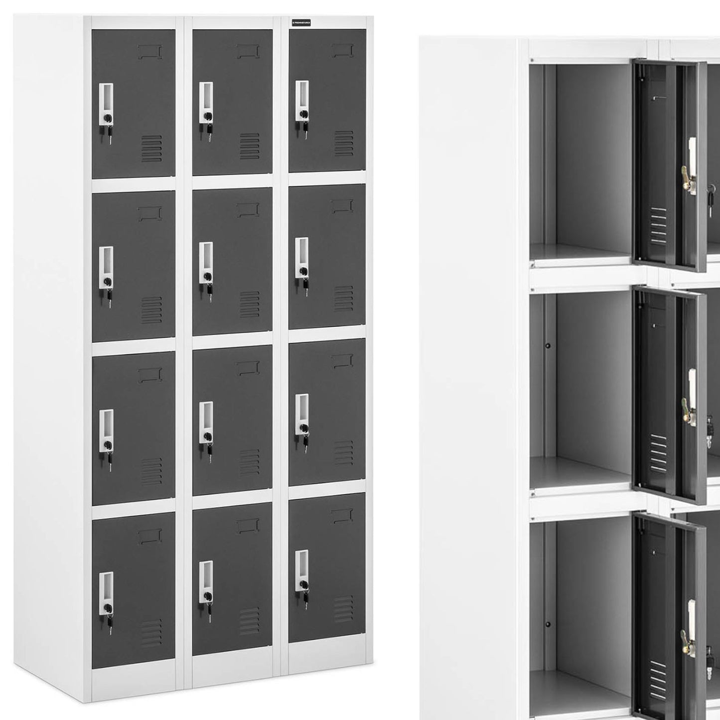 Industrial Storage – Lockable metal breakfast locker, 12 lockers - Carlat