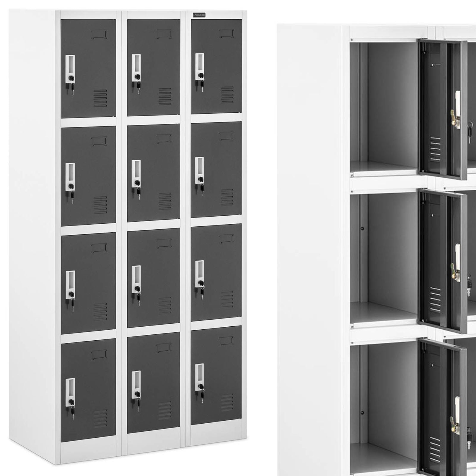 Industrial Storage – Lockable metal breakfast locker, 12 lockers - Carlat