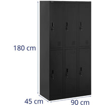 Industrial Storage – Lockable metal social locker - 6 compartments - Carlat