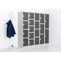 Industrial Storage – Metal social clothes locker with key locks, - Carlat