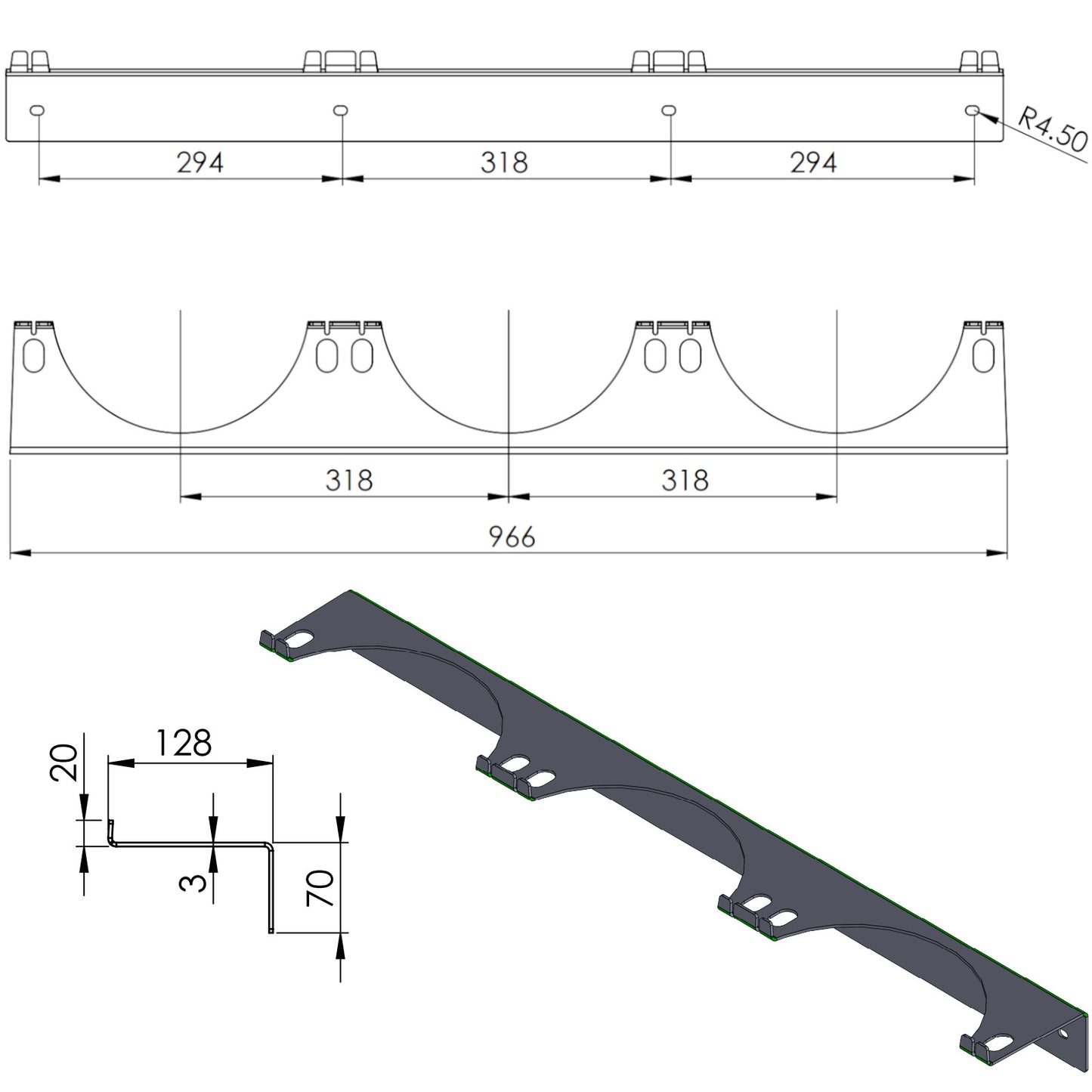 Industrial Storage – Wall holder for 3 gas cylinders, max. - Carlat