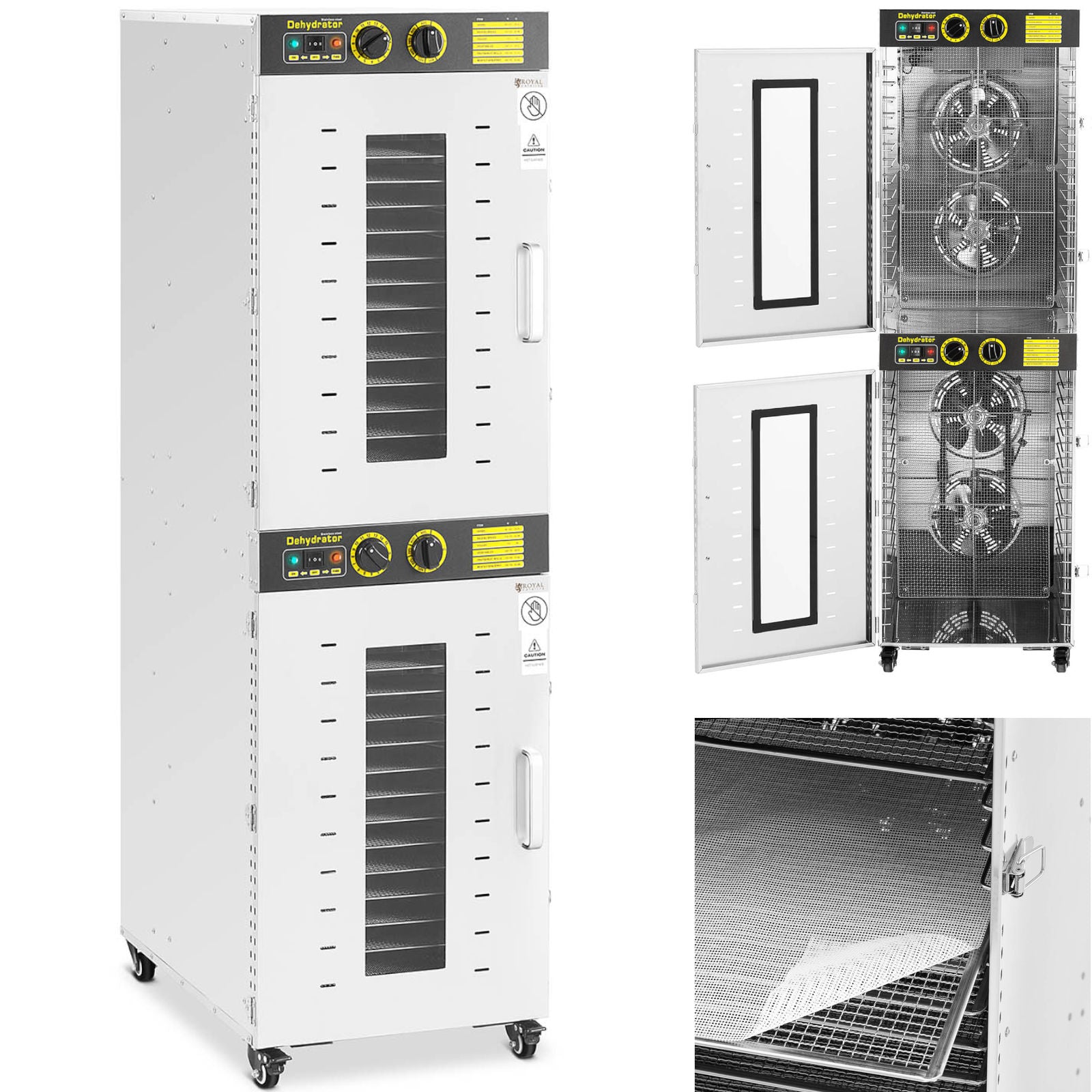 Industrial dryer for food herb fruit 2 chambers 32 grates 40-90 C 3150 W - Carlat