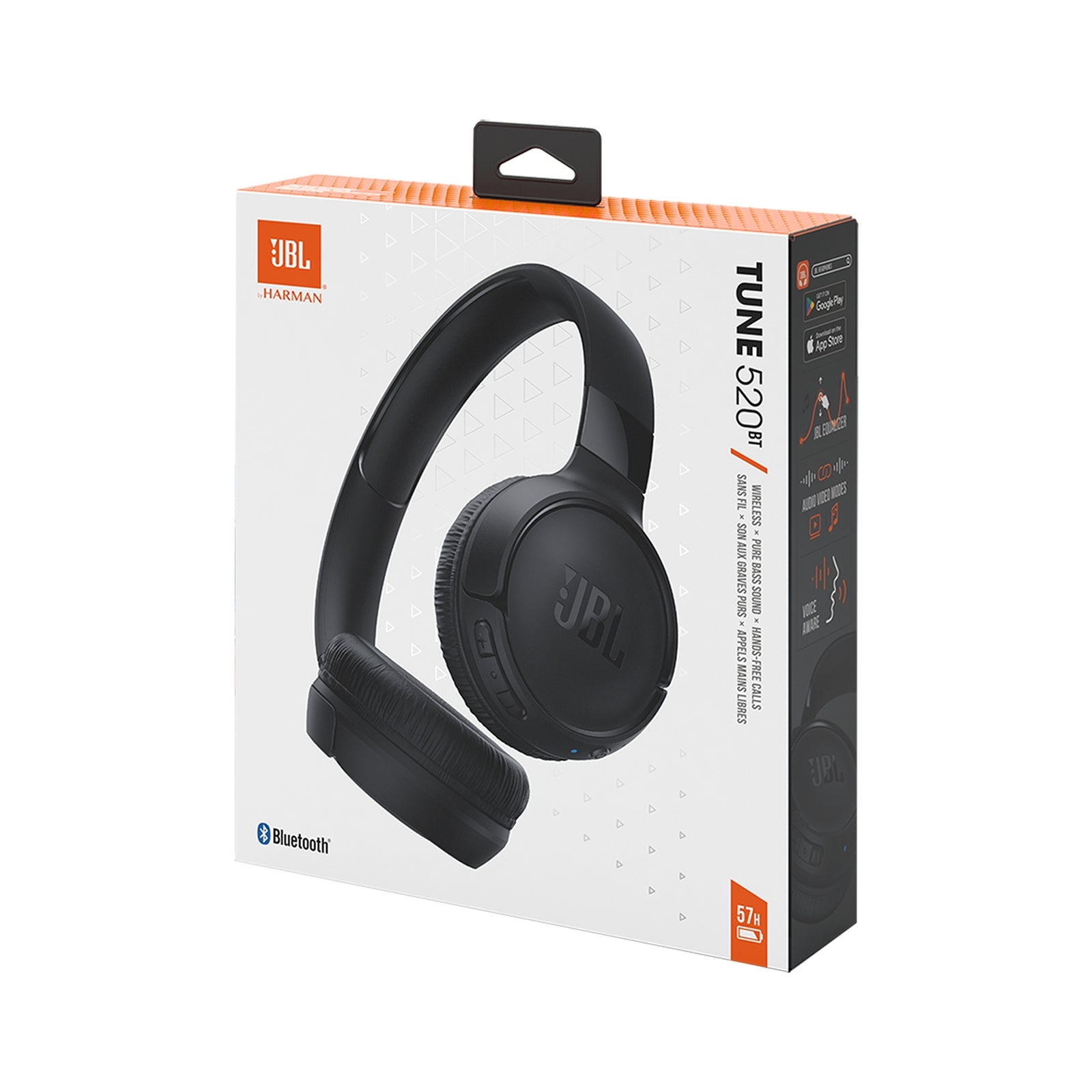 JBL Tune 520BT Bluetooth wireless over-ear headphones - black - Carlat